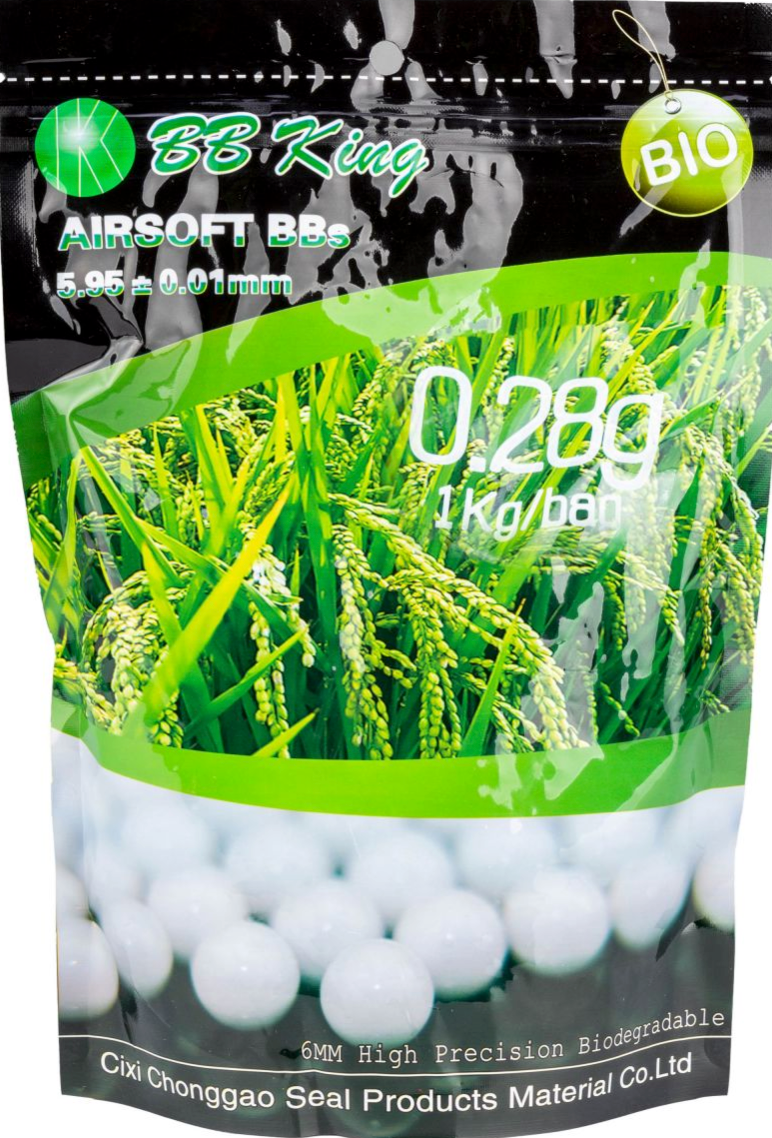 BBKing Bio Airsoft BBs 6 mm 0,28 g Weiß 1 kg